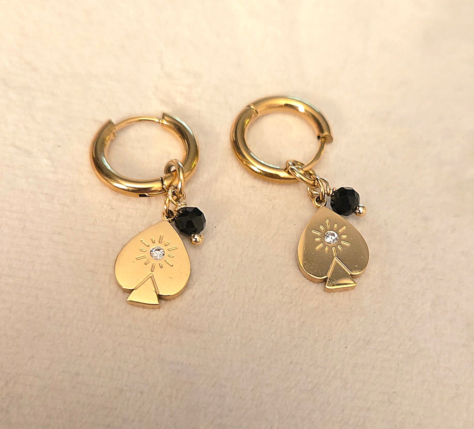 Oorbellen schoppen goudkleurig, Stainlesssteel