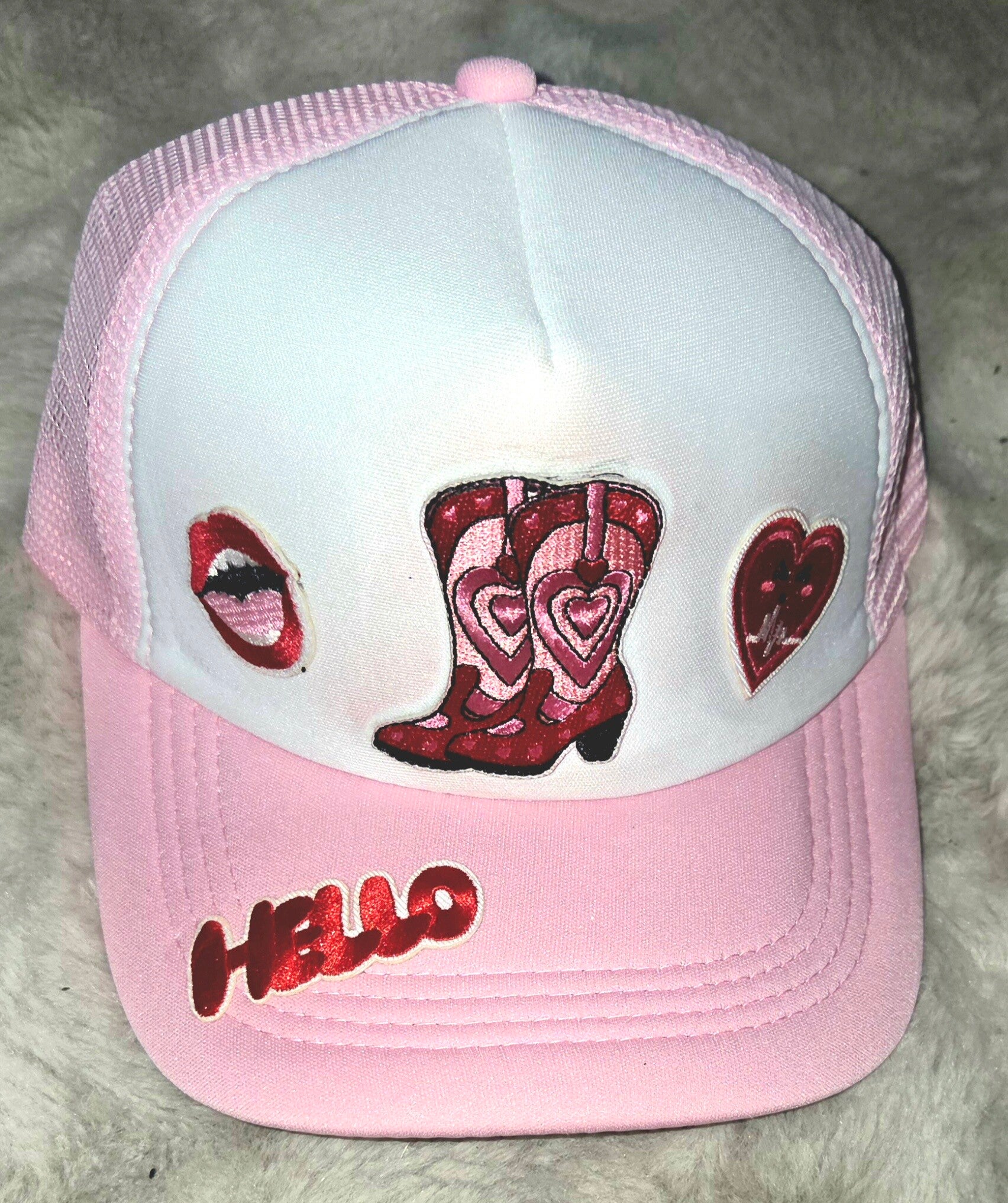 Baseball pet roze cowboylaarzen