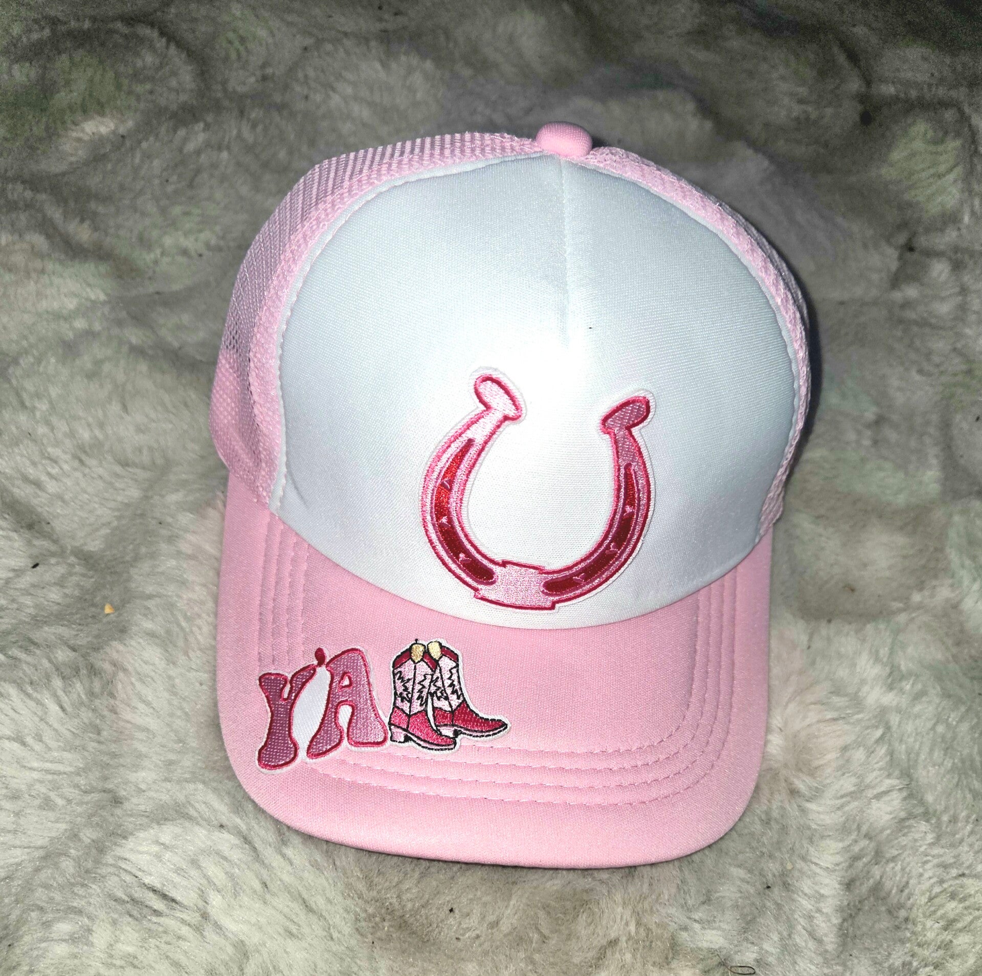 Baseball pet roze hoefijzer