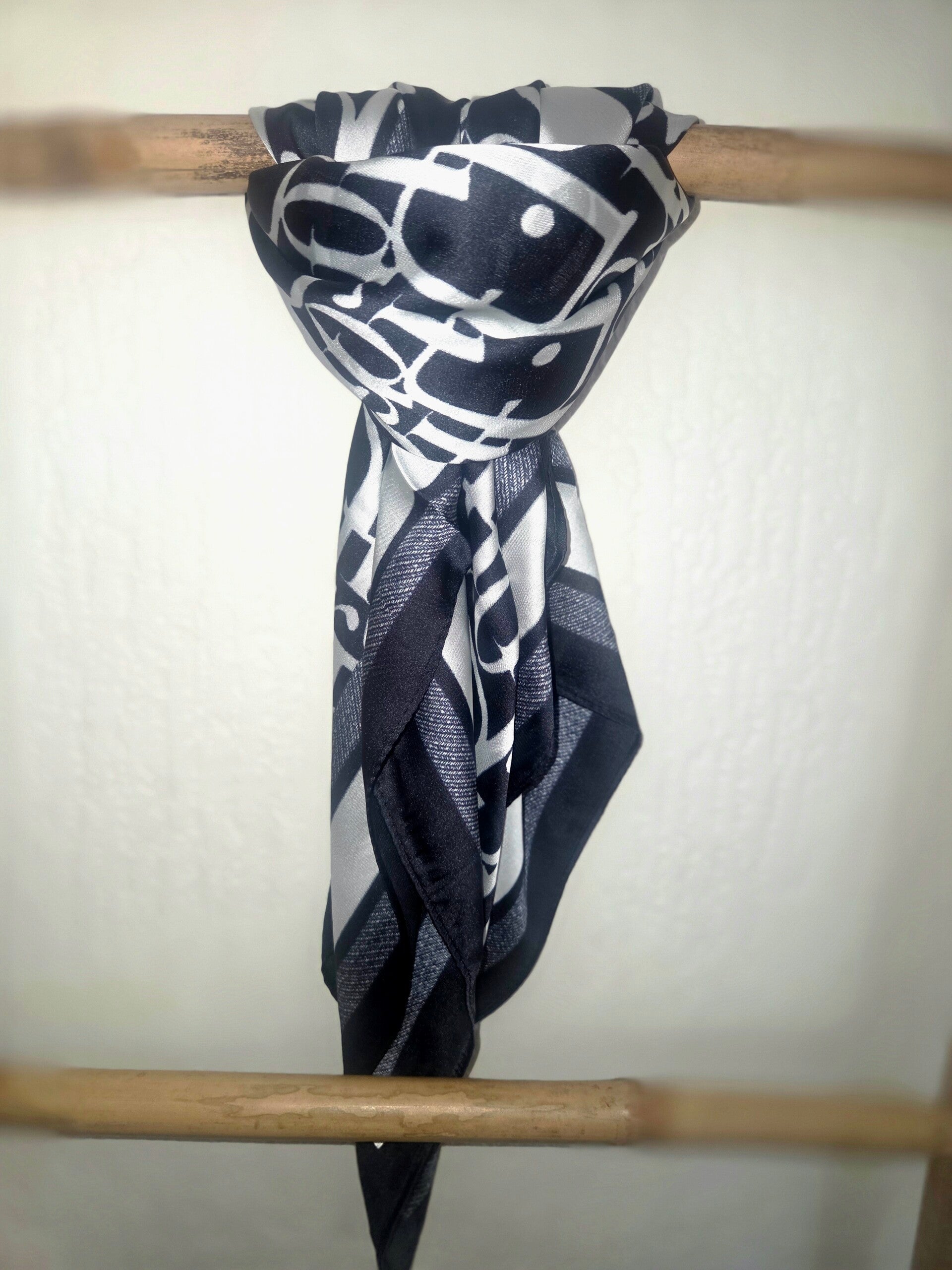 Zijde sjaal imitatie- navy