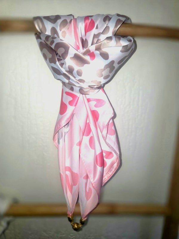 Zijde sjaal met magneet roze