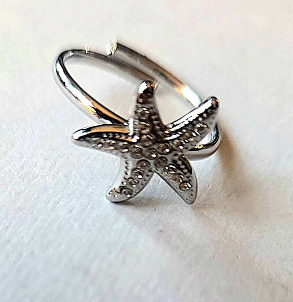 Ring zeester. - zilver- Stainlesssteel- Verstelbaar