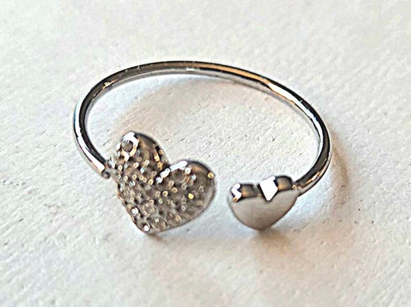 Ring love hart - Stainlesssteel- Verstelbaar - zilver
