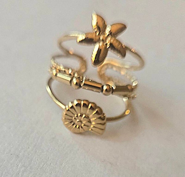 Ring zee- goud- Stainlesssteel- Verstelbaar