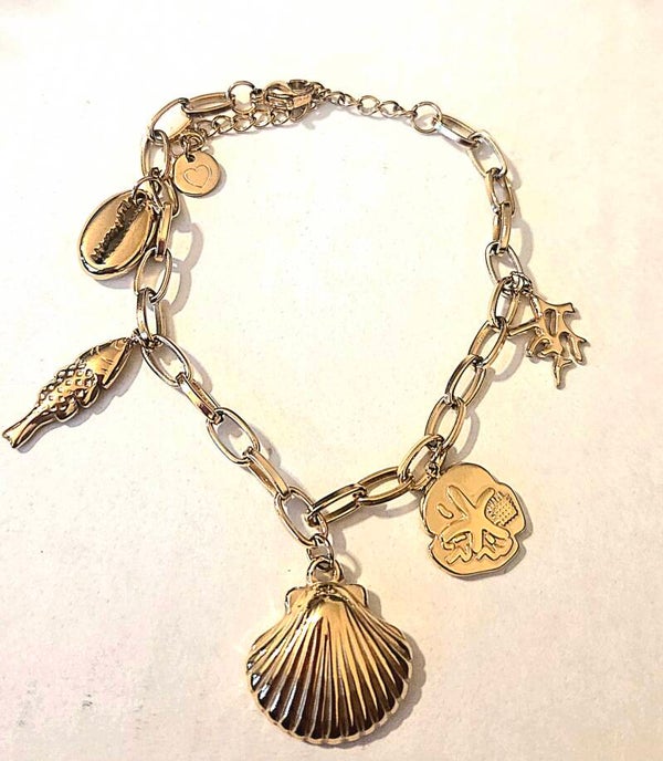 Armband bedel zee- goud- Stainlesssteel