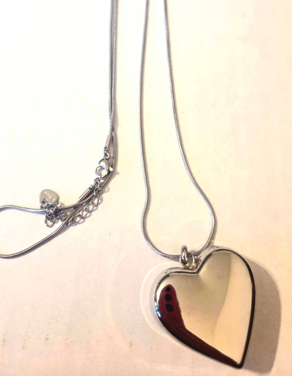 Lange ketting hart - zilver- Stainlesssteel