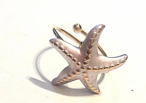 Ring zeester roze- goud- Stainlesssteel