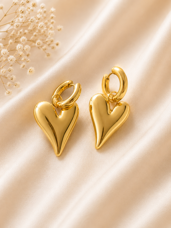 Oorbel hart goud- Stainlesssteel