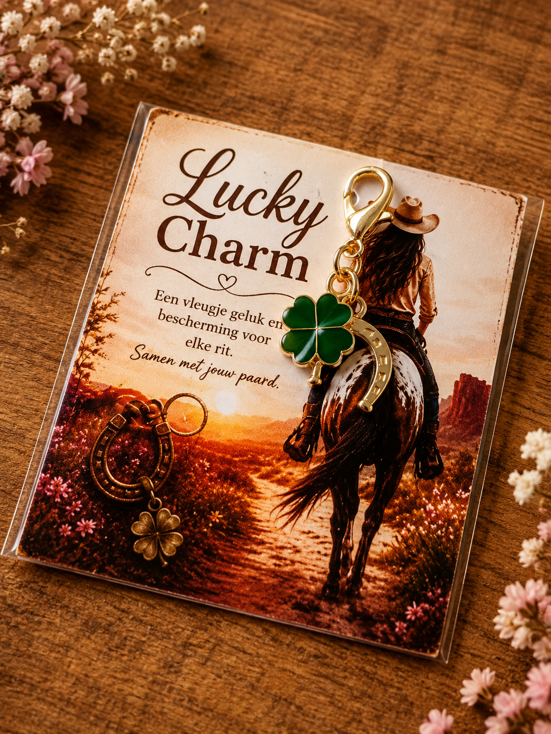 Lucky charm goud klaver