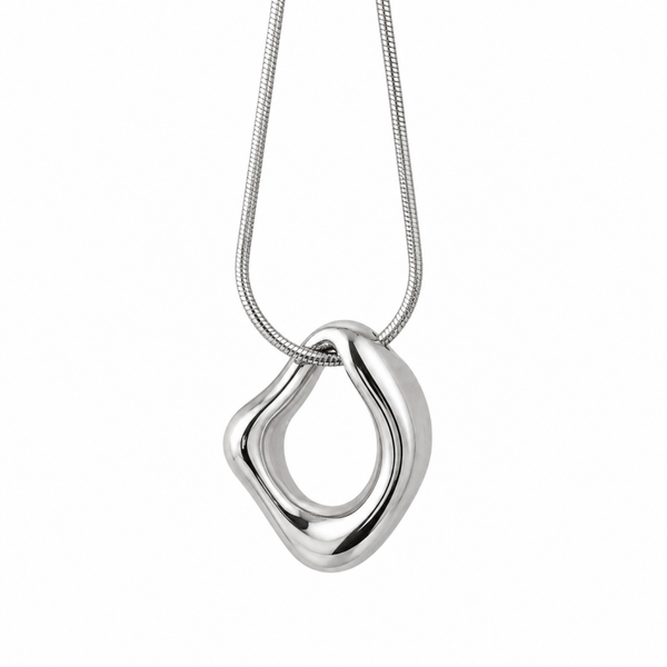 Lange ketting ovaal- zilver- Stainlesssteel-80