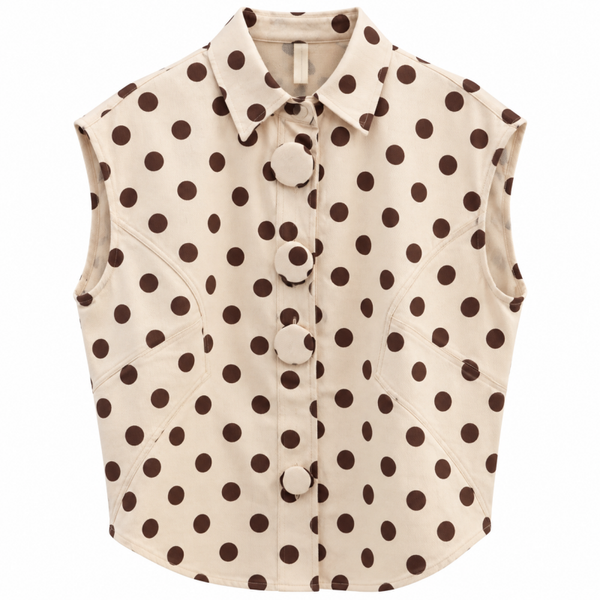 Gilet polka dot ecru