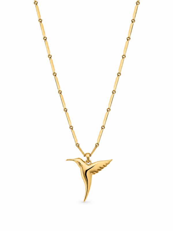 Ketting  kolibrie goud- 60cm