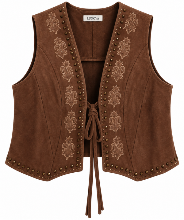 Gilet camel. Kunst suede.