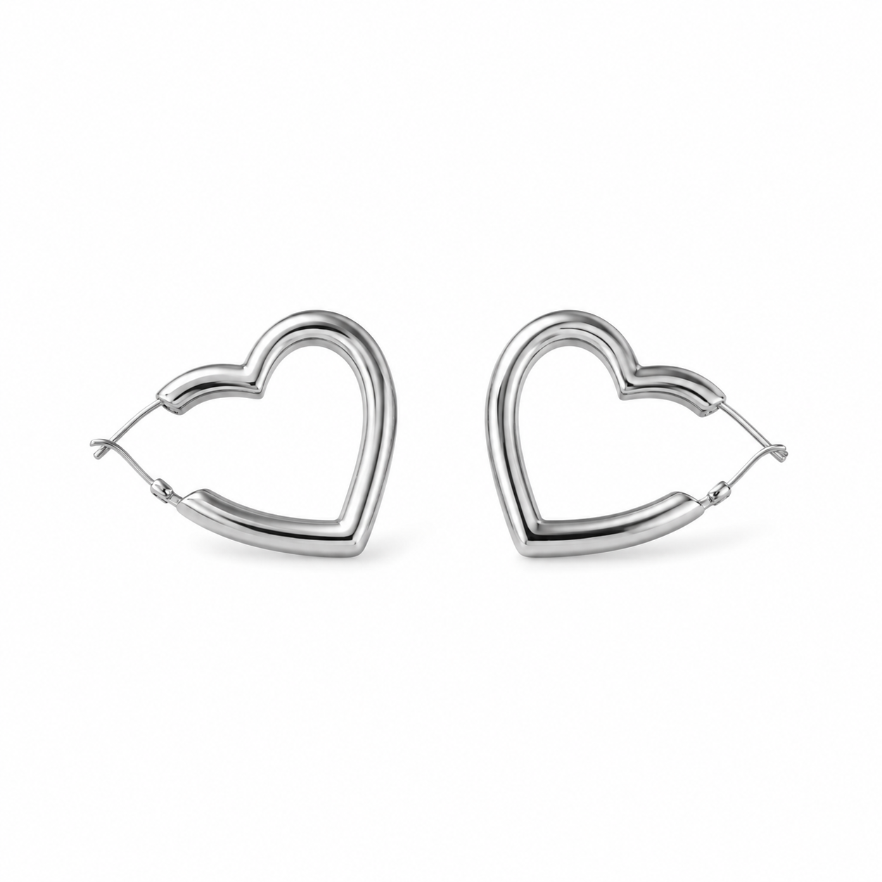 Hanging love oorbellen- zilver - stainless steel