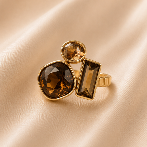 Ring jay  bruine stenen