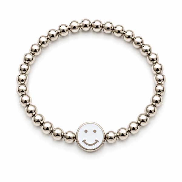 Armband smiley wit