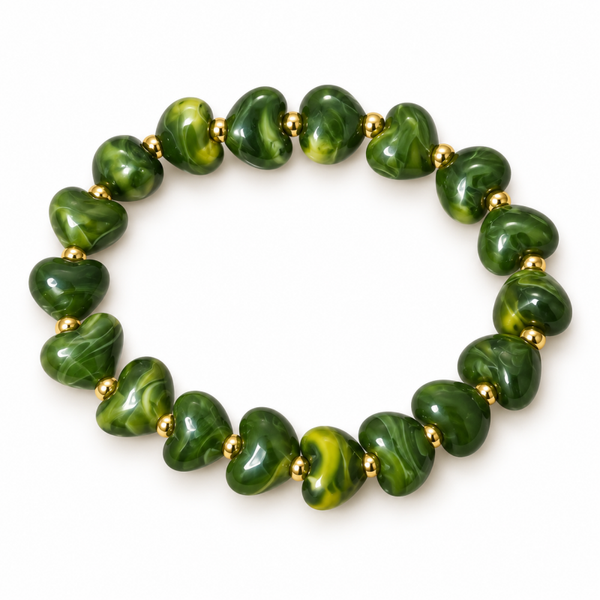 Beads armband army groen.