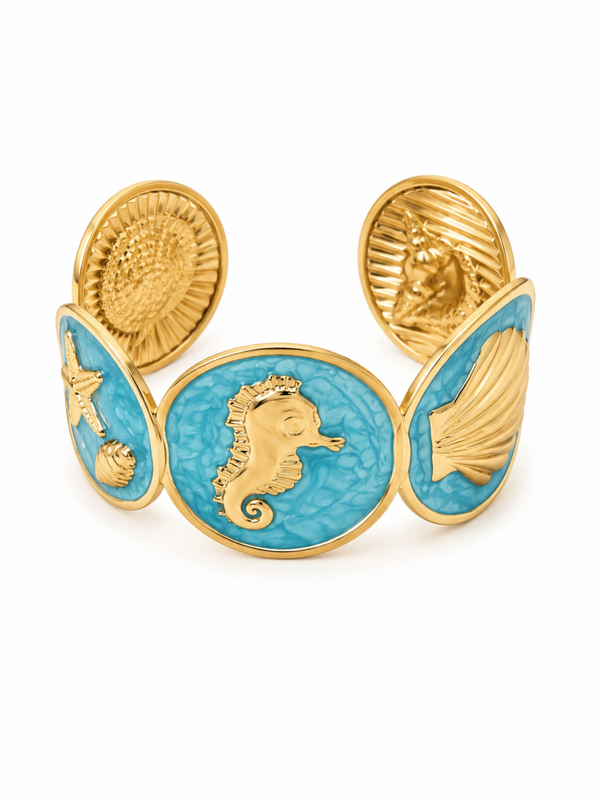 Bangle armband statement zee.  Blauw