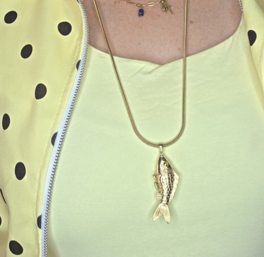 Lange ketting- 80 cm - vis - Stainlesssteel