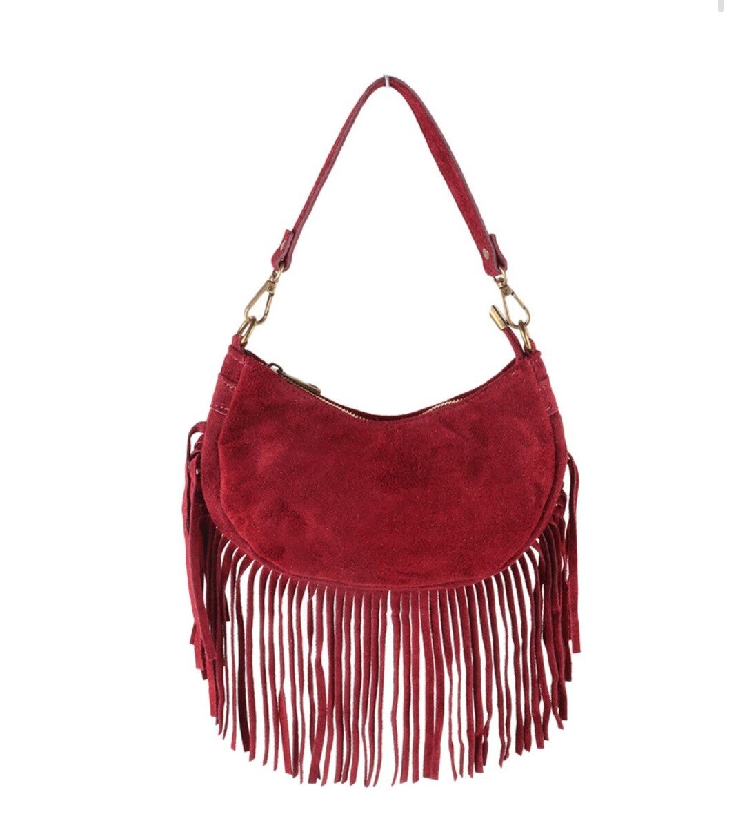 Suède schoudertas | Franjes | 552337
