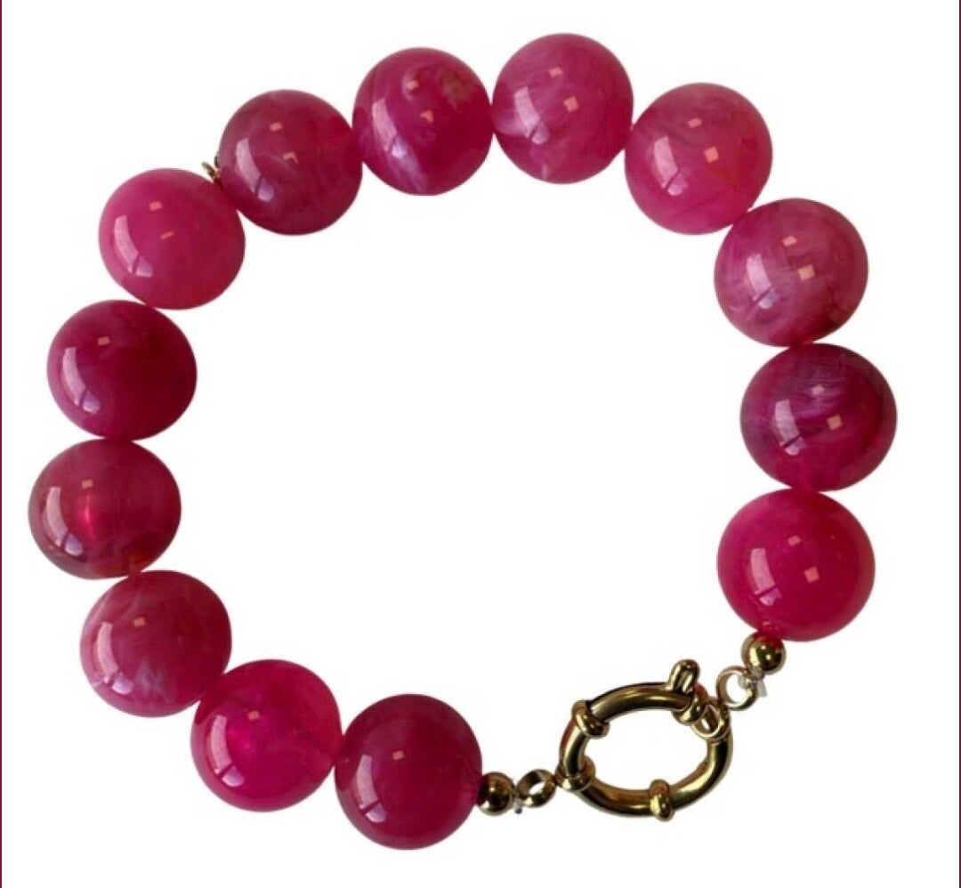 Bead armband fuchsia