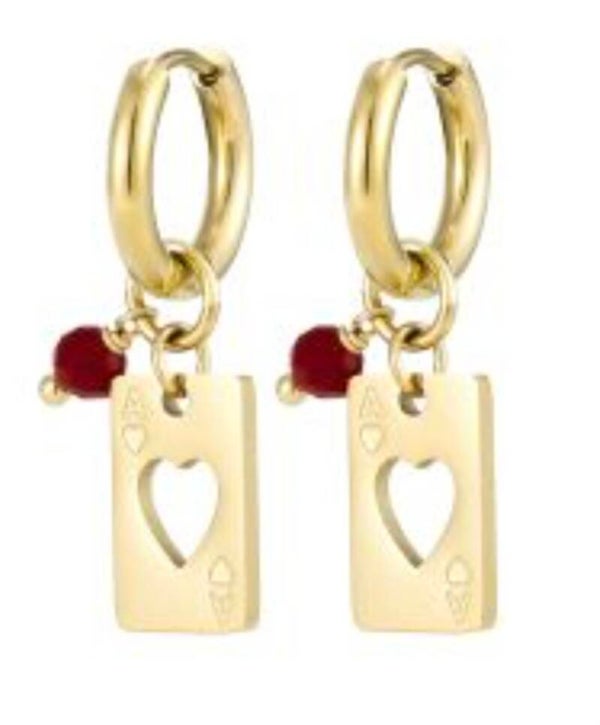 Oorbellen harten kaart