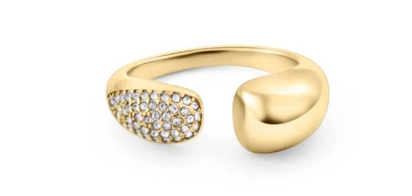 Verstelbare druppel  ring strassteentjes