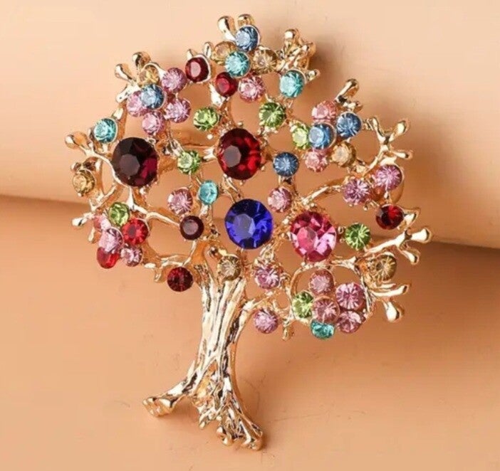 Broche levensboom kleur