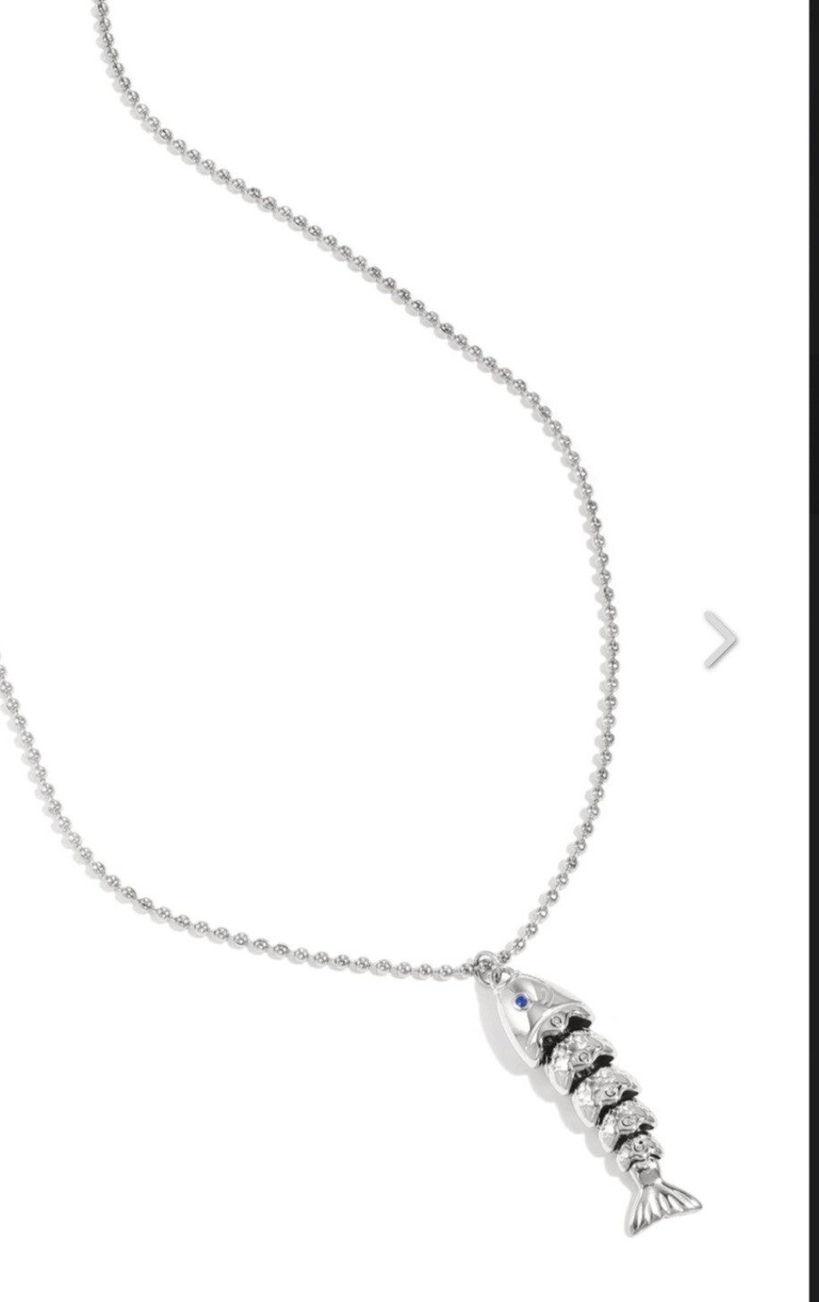 Lange ketting met bewegende vis charm zilver