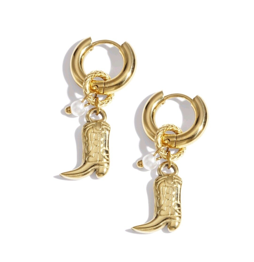 Oorbellen Cowboylaarzen parel