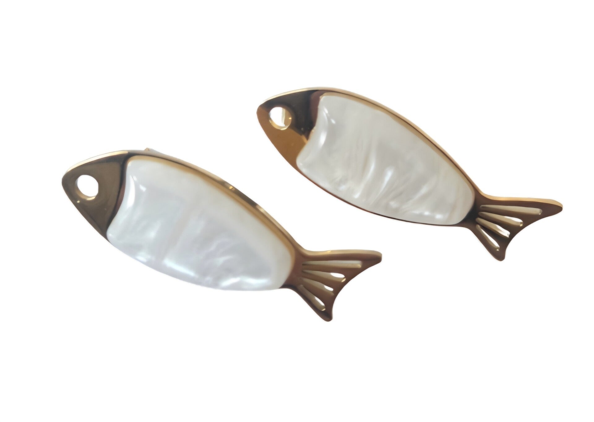 Oorbellen vis- Stainlesssteel- wit