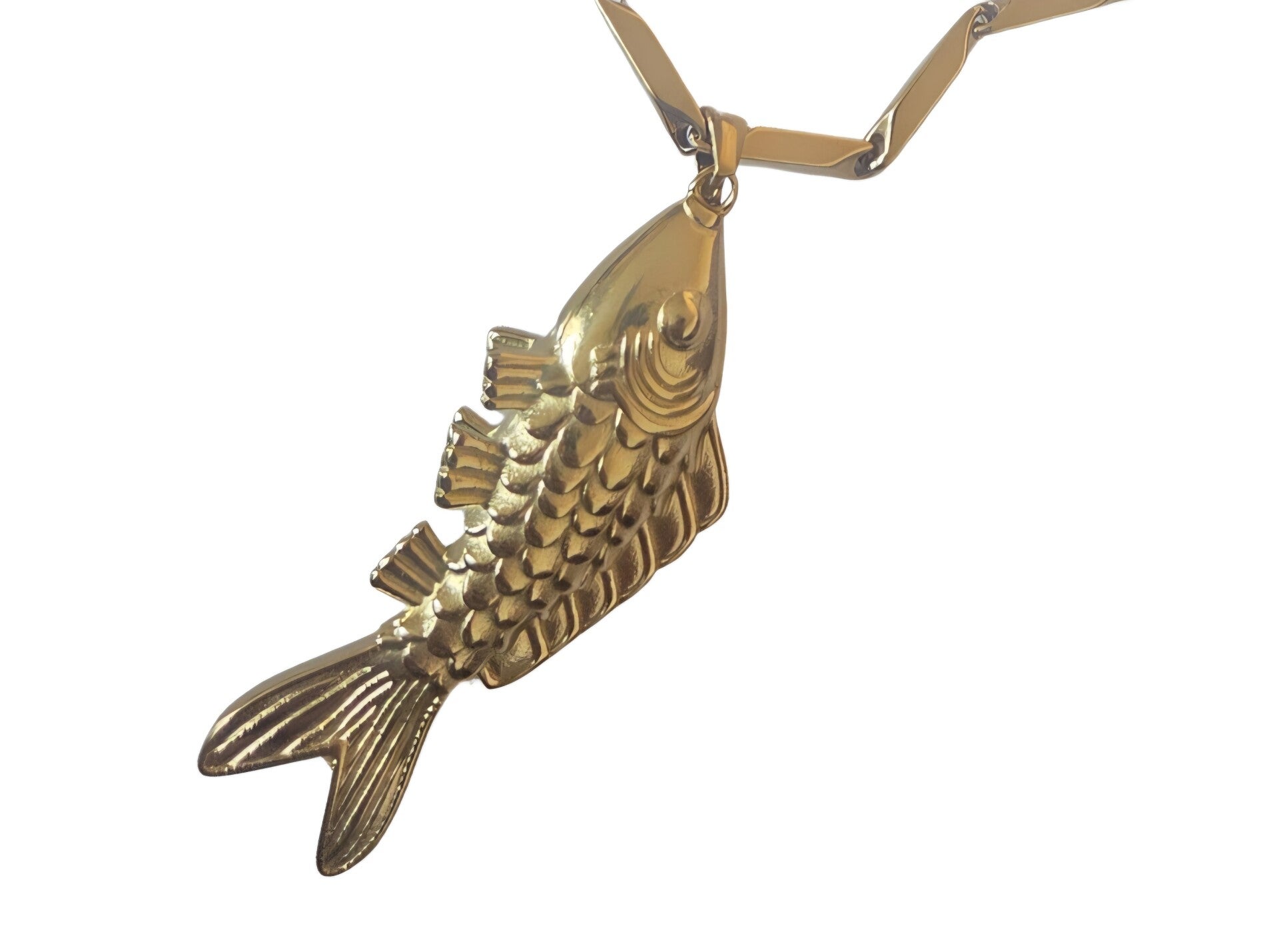 Ketting met statement hanger vis - Stainlesssteel