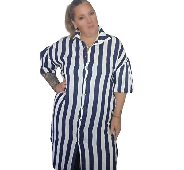 Tuniek jurk tot over de knieën plussize - navy