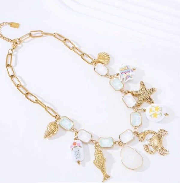 Statement ketting zee krab- Stainlesssteel