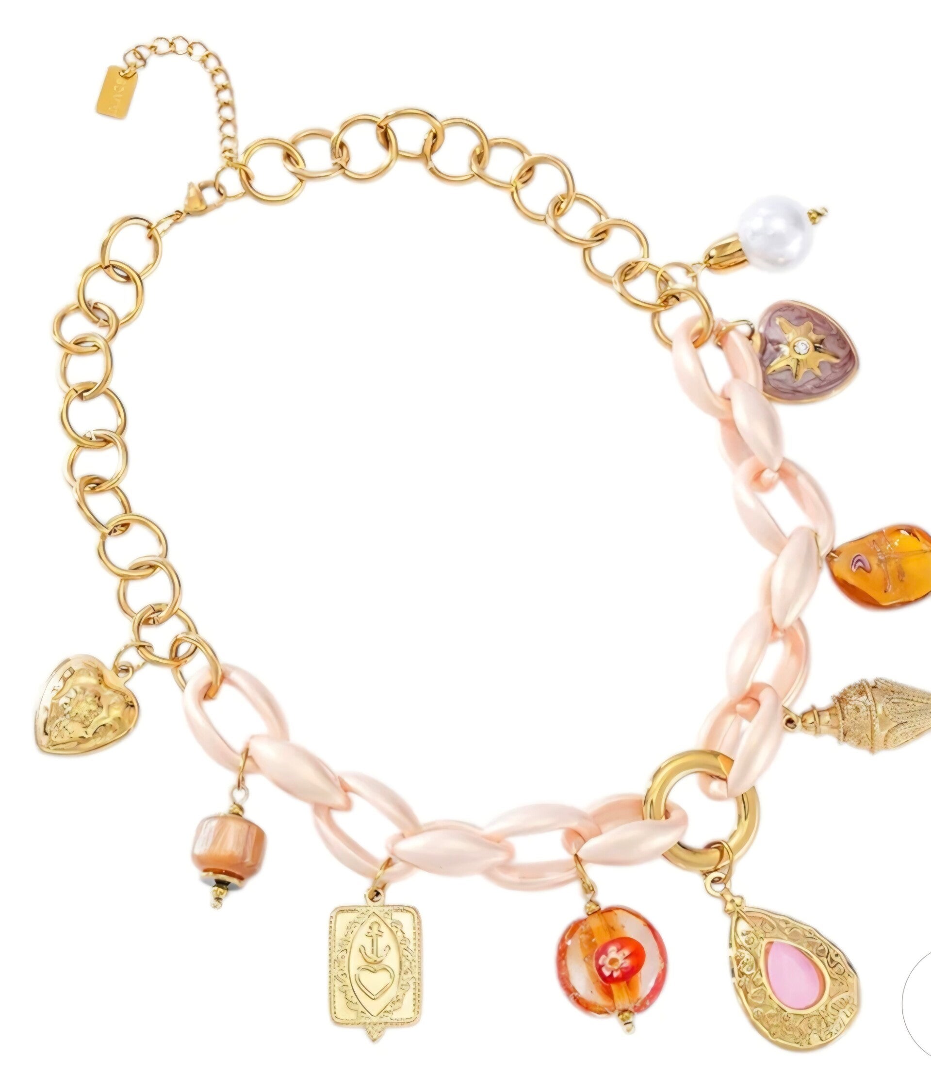 Statement ketting met bedels - Stainlesssteel