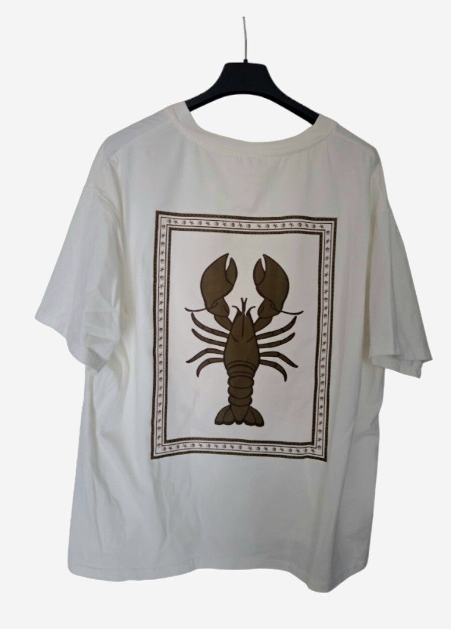 Tshirt kreeft donder bruin