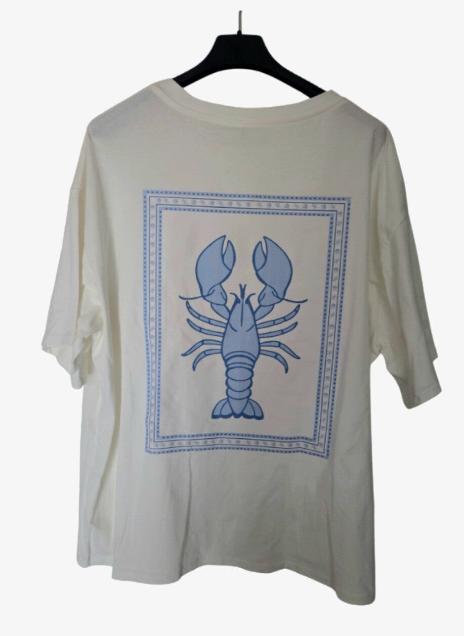 Tshirt kreeft licht blauw