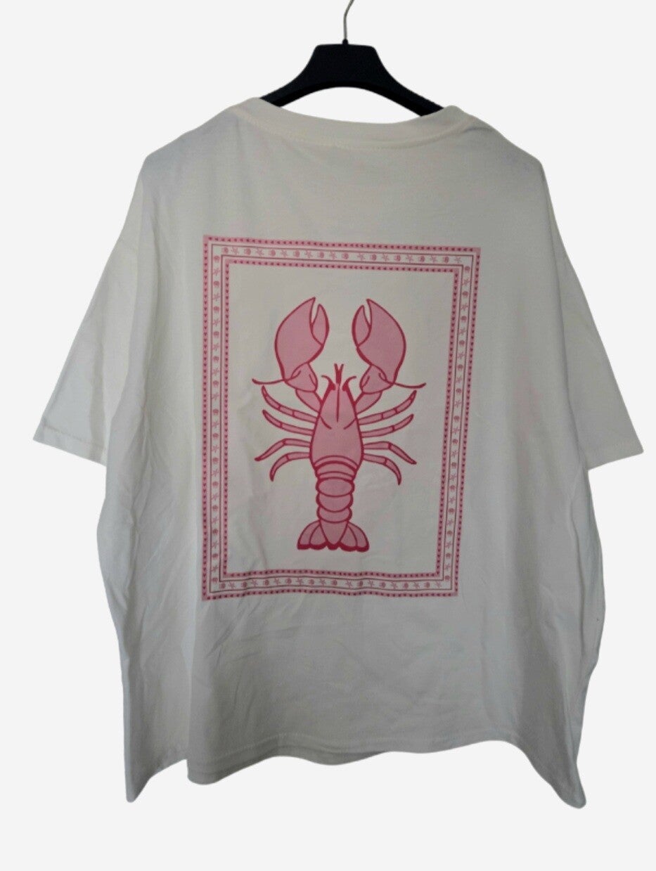 Tshirt kreeft licht roze