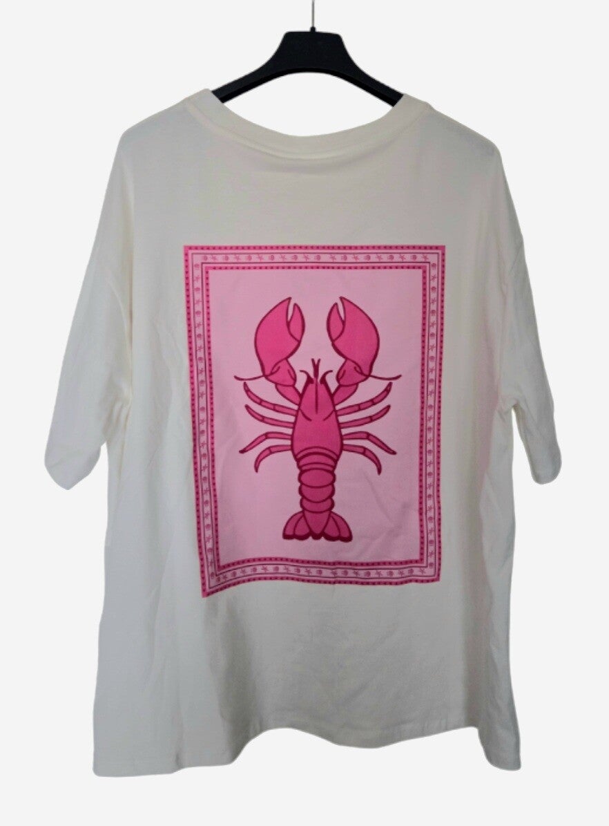 Tshirt  kreeft neon roze.