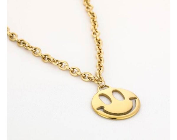 Ketting smiley goud.. 60+5cm