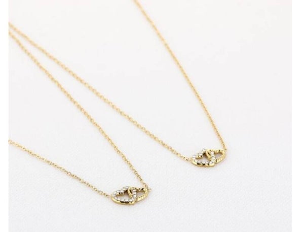 Friendship necklace - vriendschap ketting - hartjes ketting 2 op een kaartje