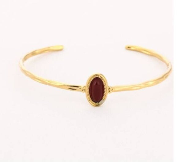 Natuursteen bangle BOHO rood