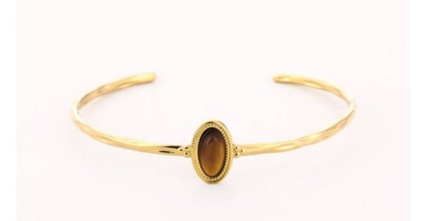 Natuursteen bangle BOHO tijgeroog