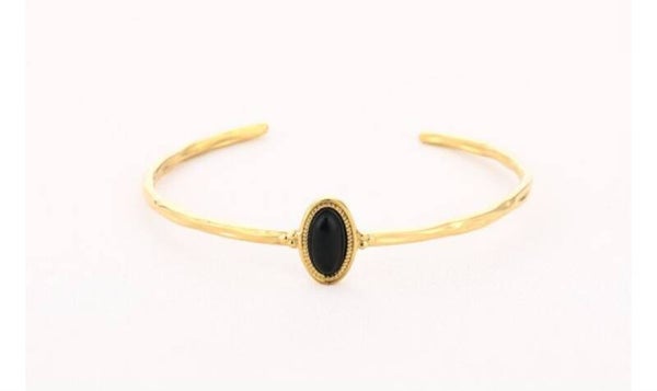 Natuursteen bangle BOHO zwart