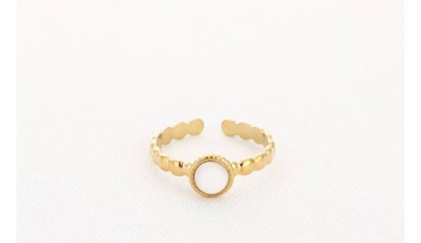 Natuur steen ring wit