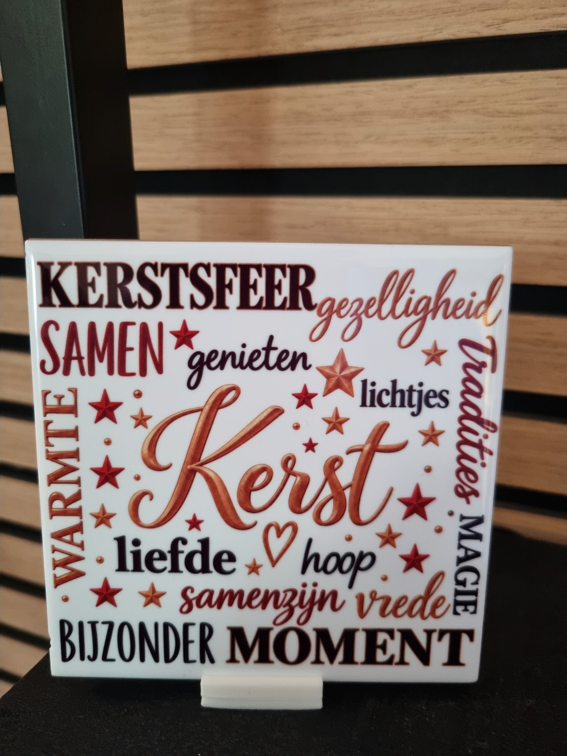 Kerst tegel vol herkenbare kerstwoorden