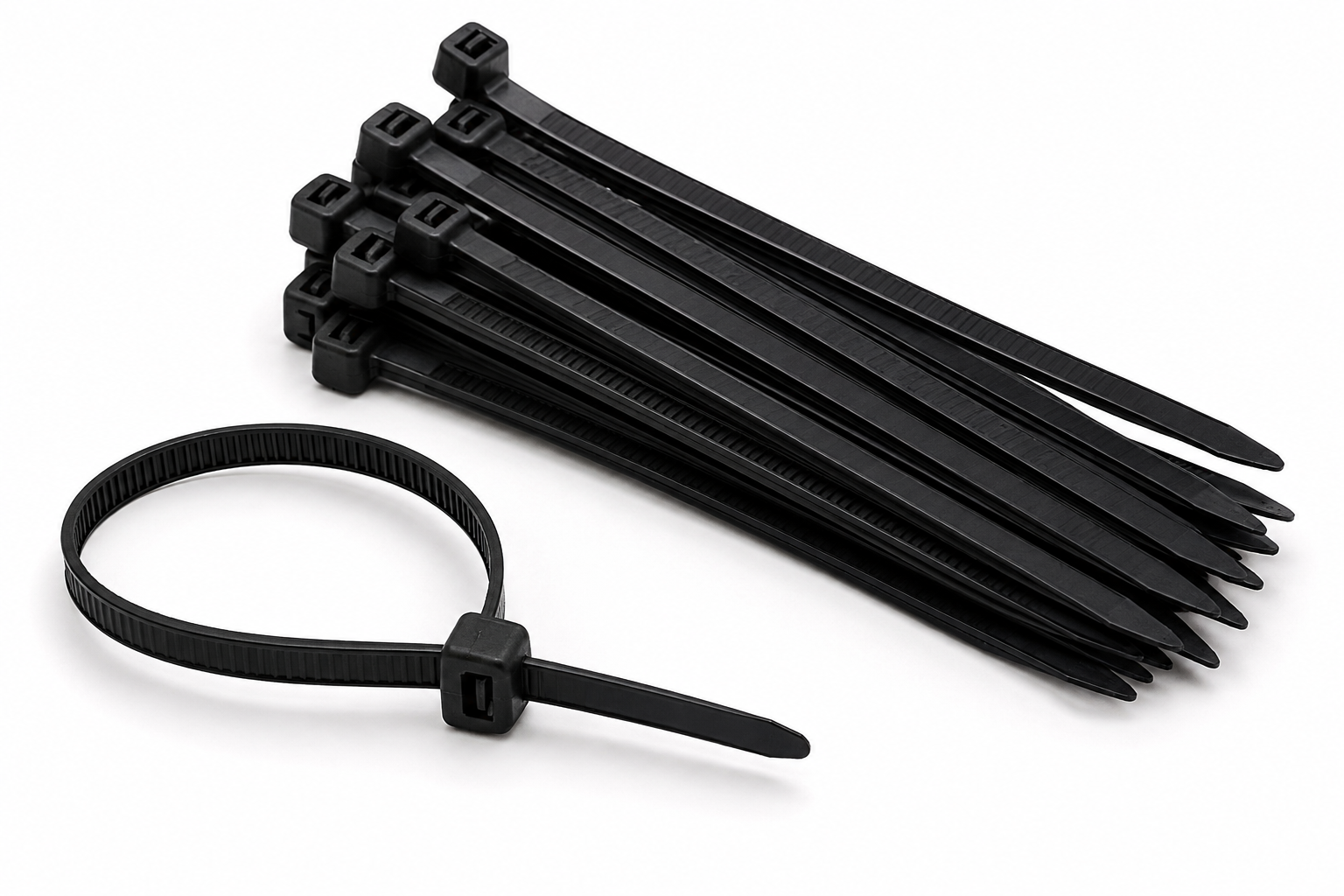 Hersluitbare tie-rips 200 x 4,8 mm – zwart, 100 stuks