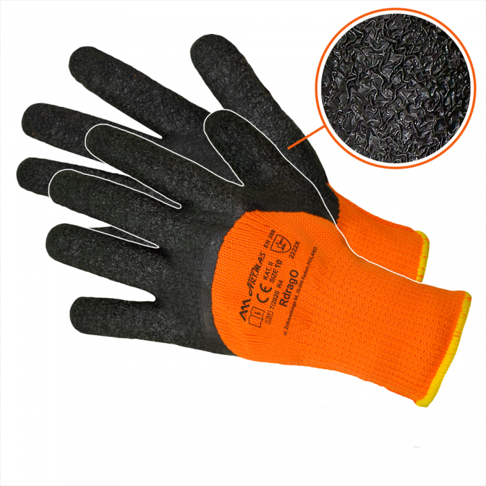Winter Arbeitshandschuhe Latex RDRAG Orange