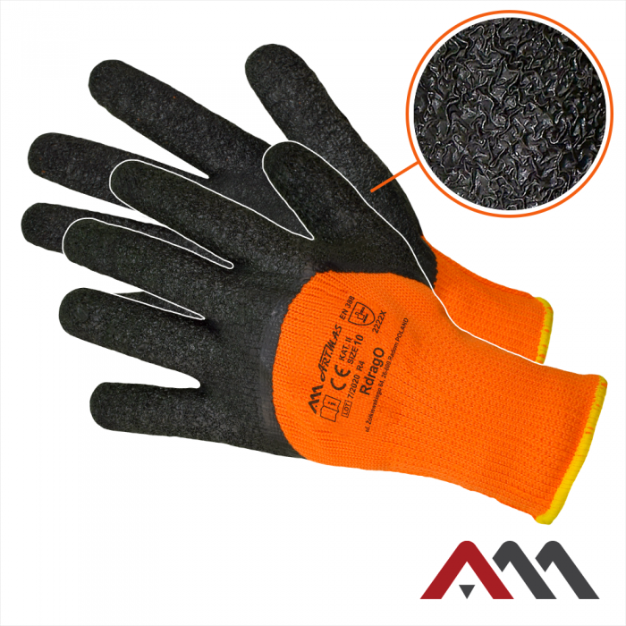 Winter Arbeitshandschuhe Latex RDRAG Orange