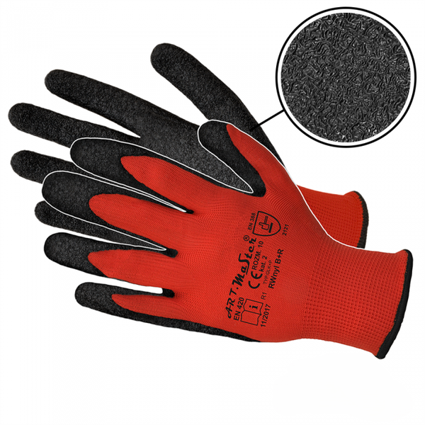 Arbeitshandschuhe Latex RWnyl Black/Red